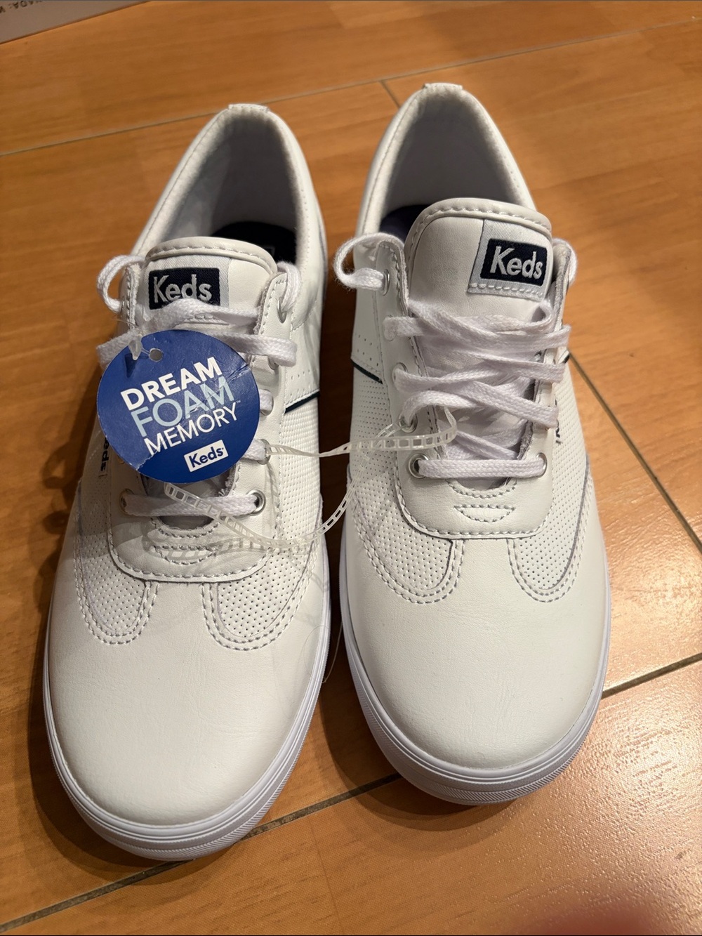 NWT Keds White Sneakers with Navy Trim